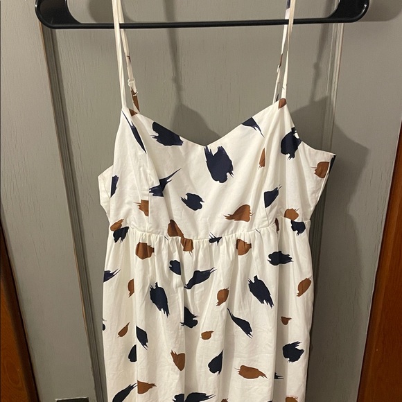 Sugarlips White Maxi Dress with Blue and Brown Pattern - Picture 2 of 6